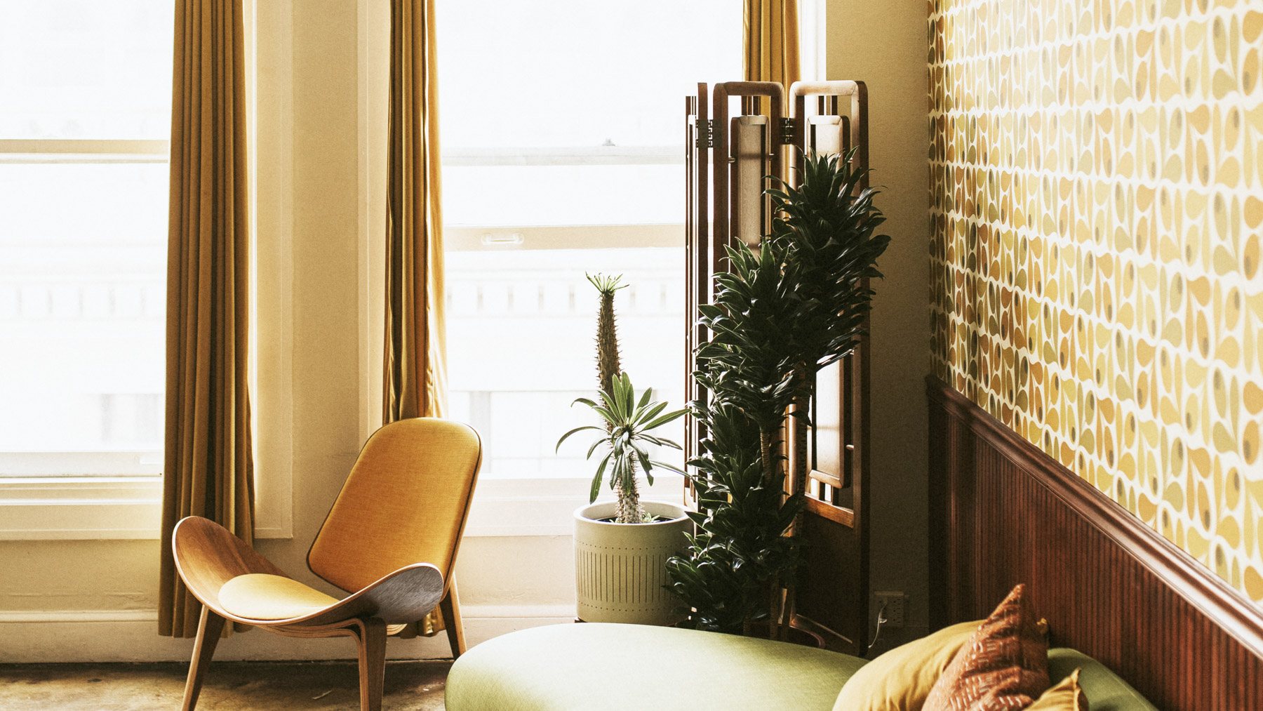 Retro style mid-century modern decorated apartment Think about the colours
